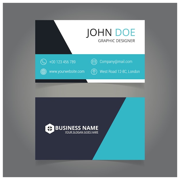Artist blue and white business card