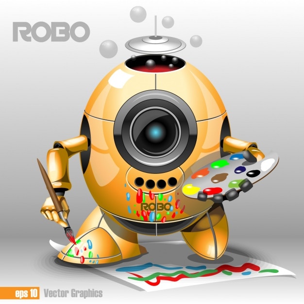 Free Vector | Artist robot