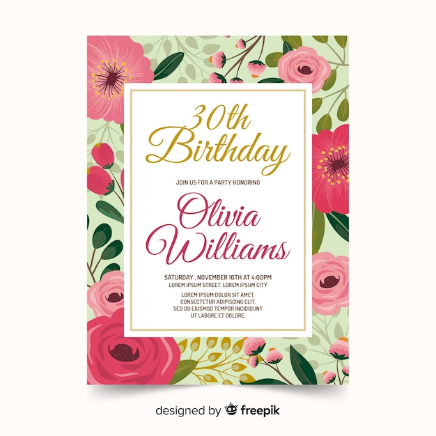 Download Artistic birthday card invitation template Vector | Free ...