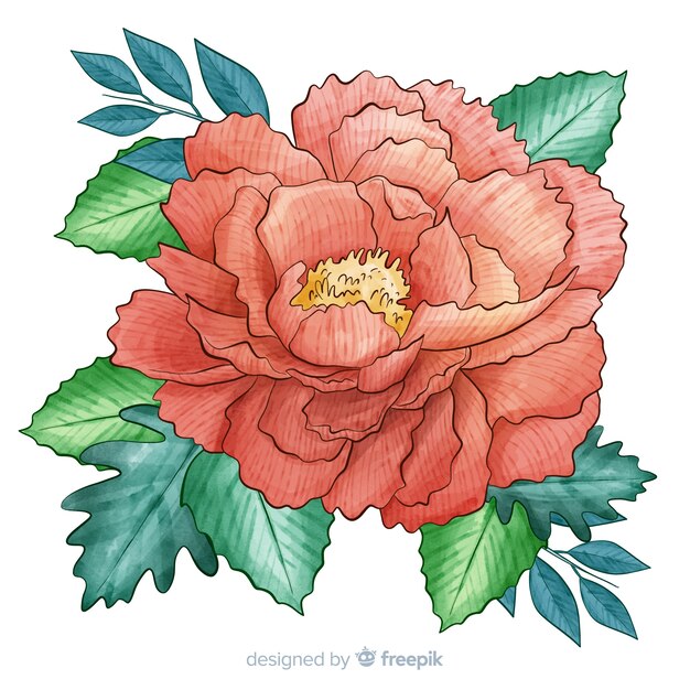 Free Vector | Artistic watercolor coral flower