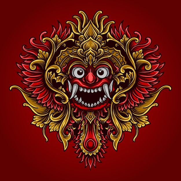 Premium Vector Artwork Illustration And T Shirt Balinese Barong