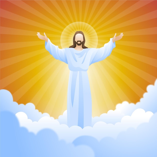 Free Vector | Ascension resurrection day of son of god
