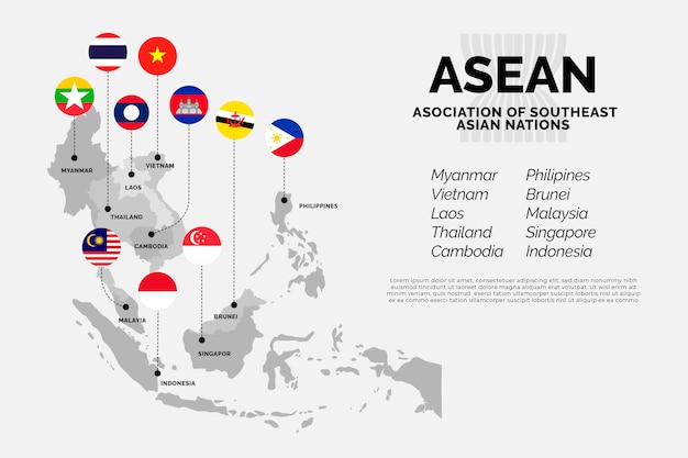 Premium Vector Asean Map Illustration 9787