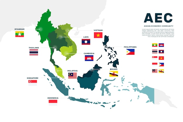 Premium Vector Asean Map Illustration