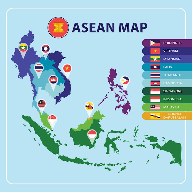 Free Vector Asean Map 5292 | The Best Porn Website