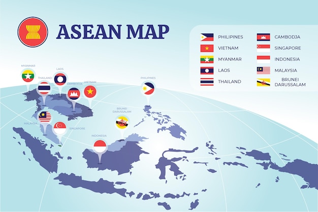 Free Vector | Asean map