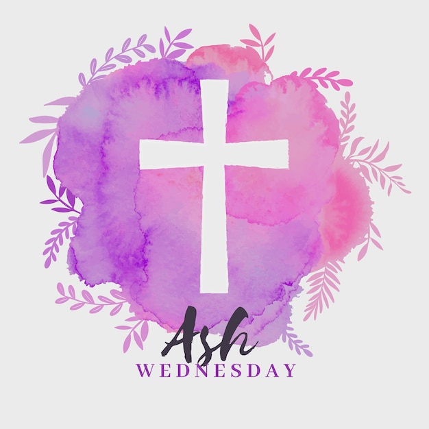 Ash wednesday background with cross | Free Vector