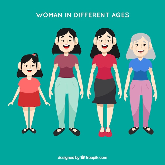 Free Vector | Asian women collection in different ages