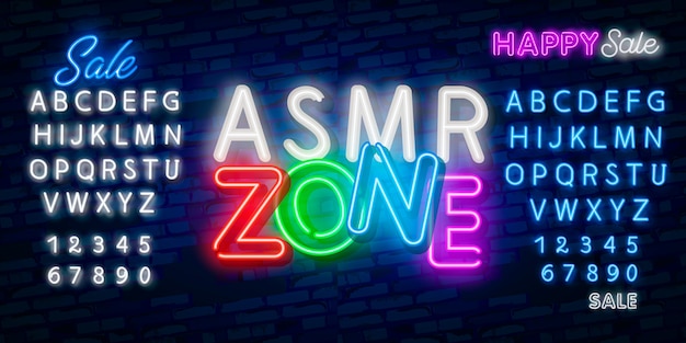 Premium Vector | Asmr neon text