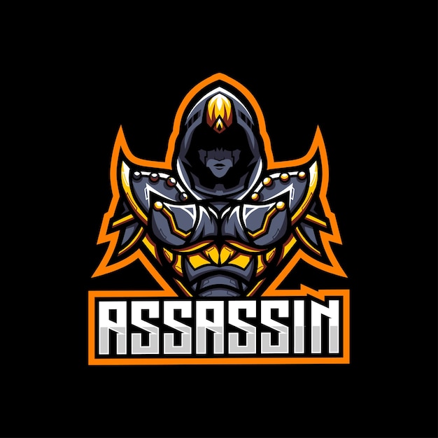 Premium Vector | Assassin gaming character shadow mascot