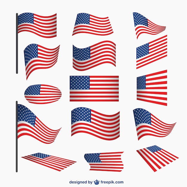 Download Assorted usa flags collection | Free Vector