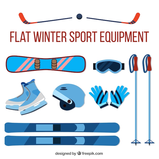 Assortment of accessories for skiing