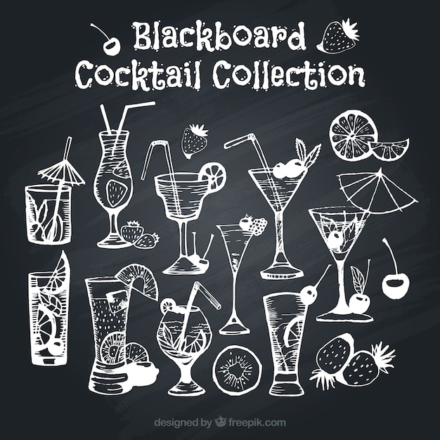 assortment of cocktails on blackboard effect_23 2147645625