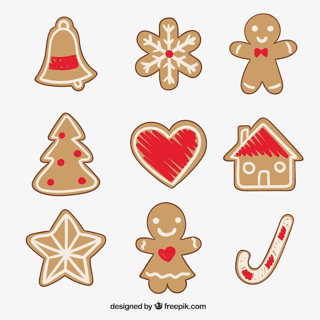 assortment of delicious christmas gingerbread cookies