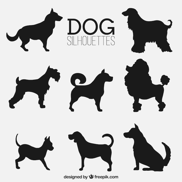 Assortment of fantastic dog silhouettes