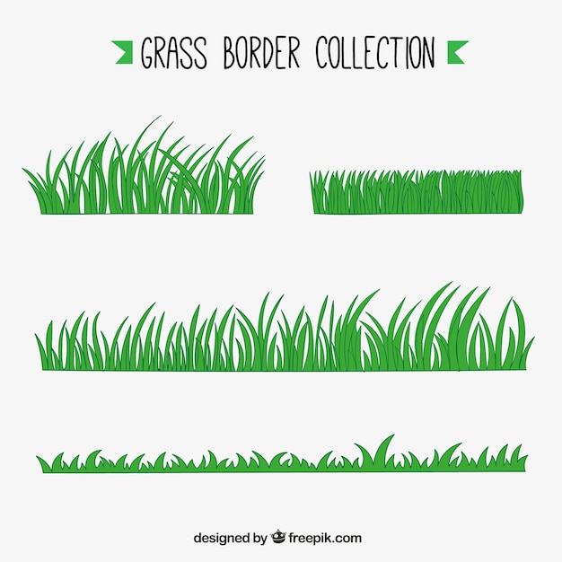 Download Assortment of five grass borders Vector | Free Download