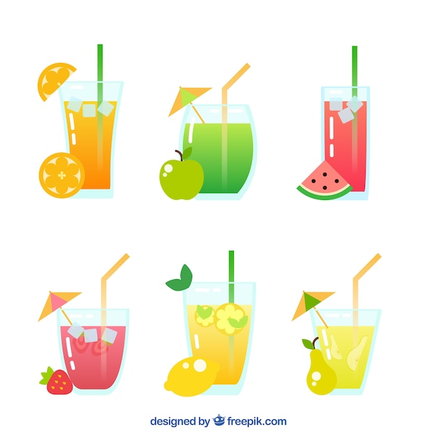 Assortment of fruit juice