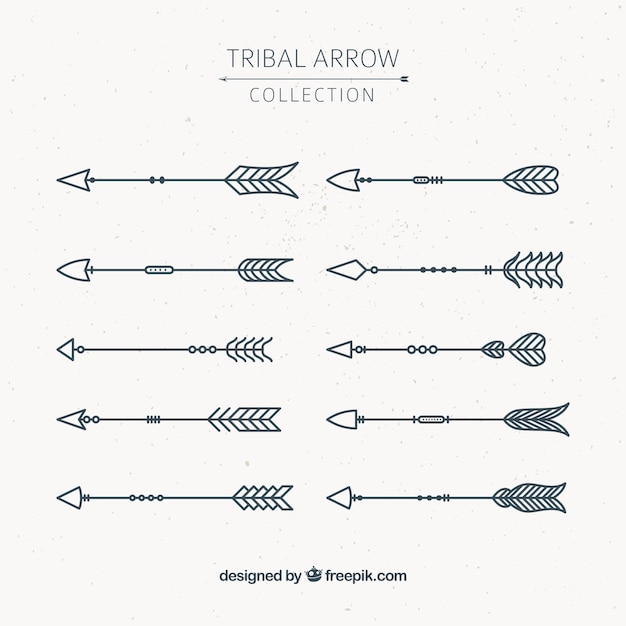 Download Assortment of tribal arrows in geometric style Vector ...