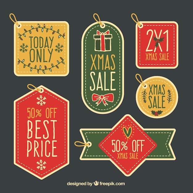 Free Vector | Assortment of vintage discount labels