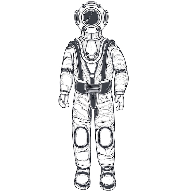 Free Vector | Astronaut, cosmonaut in a space suit and helmet