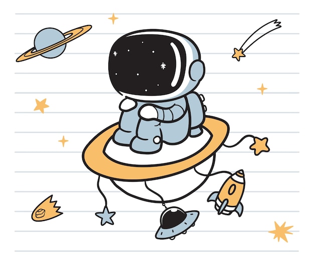 Premium Vector Astronaut Doodle Art