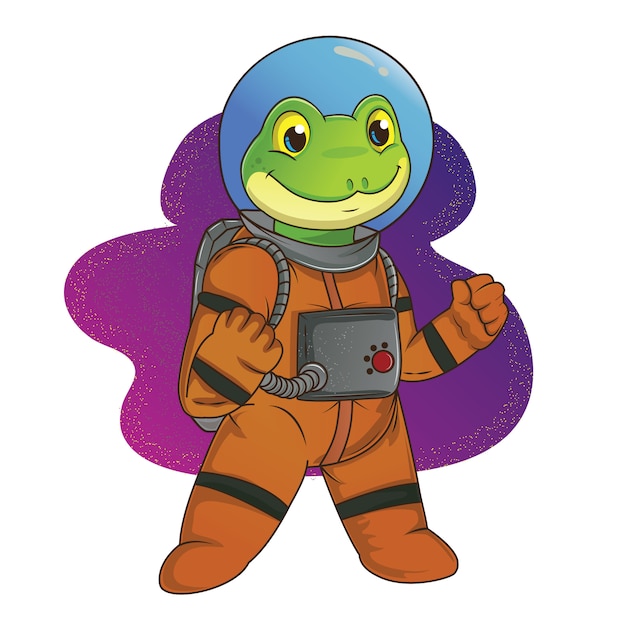 Premium Vector | Astronaut frog