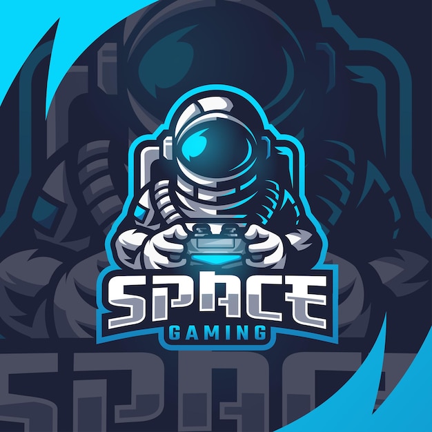 Premium Vector | Astronaut gaming logo template for esports premium vector