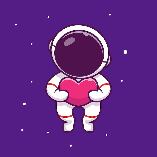 Premium Vector Astronaut Holding Love In Space Cartoon Icon Illustration People Science Space Icon Concept Isolated Premium Flat Cartoon Style