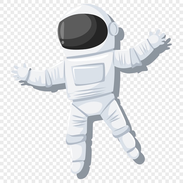 透明な背景のヘルメットと宇宙服のイラストの宇宙飛行士 プレミアムベクター