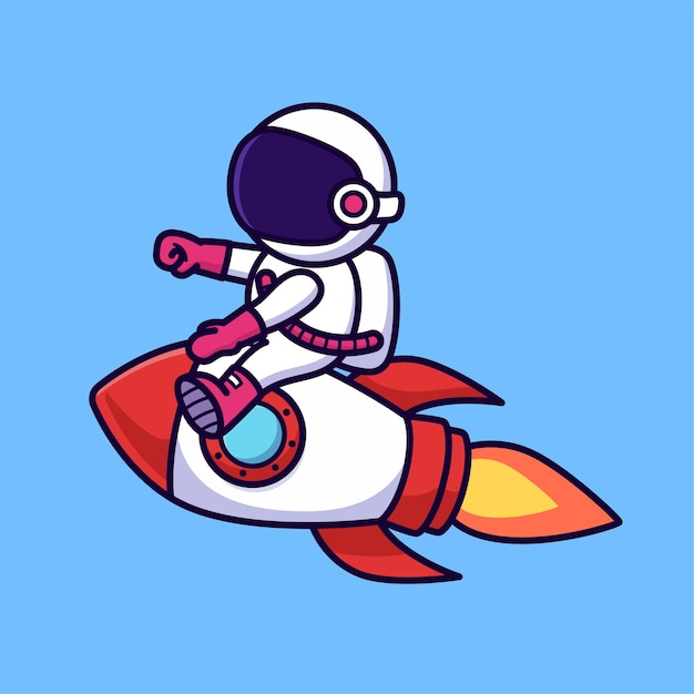 Premium Vector Astronaut Riding Rocket