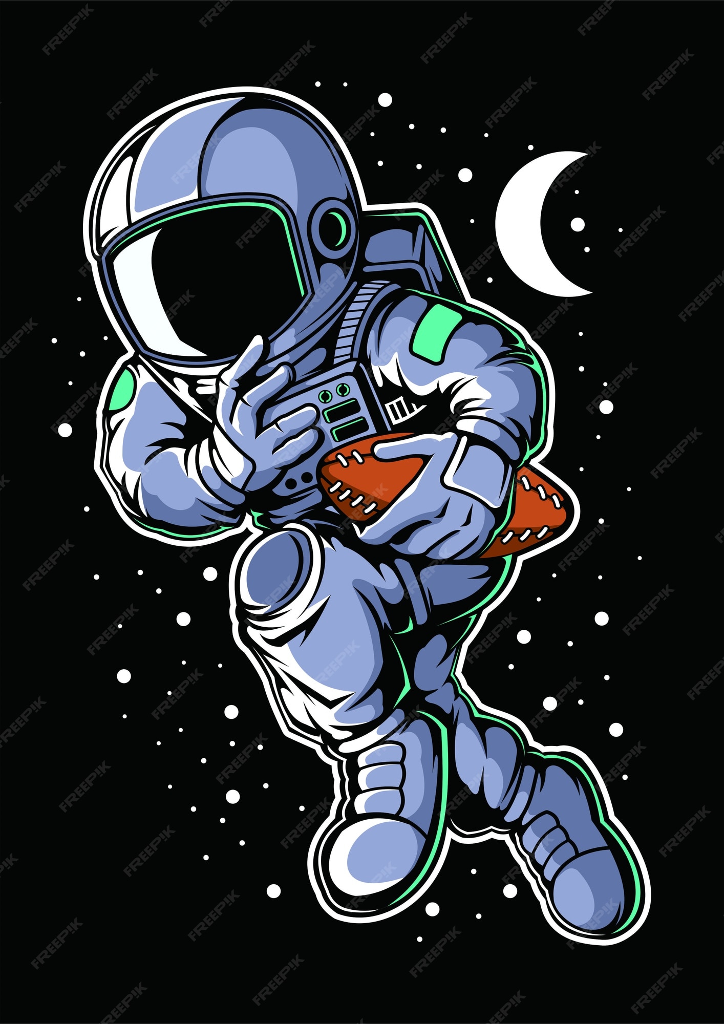 Premium Vector Astronaut Rugby 0524