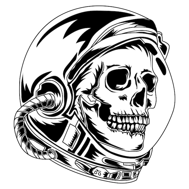 Premium Vector | Astronaut skull