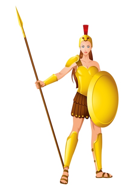 Premium Vector | Athena the goddess of wisdom