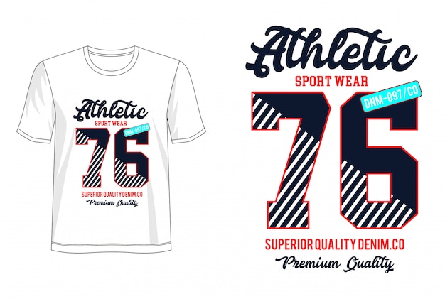 Download Free Athletic 76 Typography For Print T Shirt Premium Vector Use our free logo maker to create a logo and build your brand. Put your logo on business cards, promotional products, or your website for brand visibility.