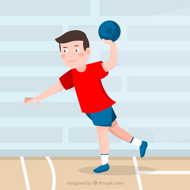 Download Free Download This Free Vector Athletic Handball Player With Flat Design Use our free logo maker to create a logo and build your brand. Put your logo on business cards, promotional products, or your website for brand visibility.
