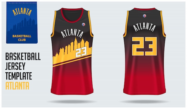 Download Premium Vector | Atlanta basketball jersey template