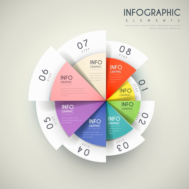 Premium Vector Attractive infographic design with pie chart elements