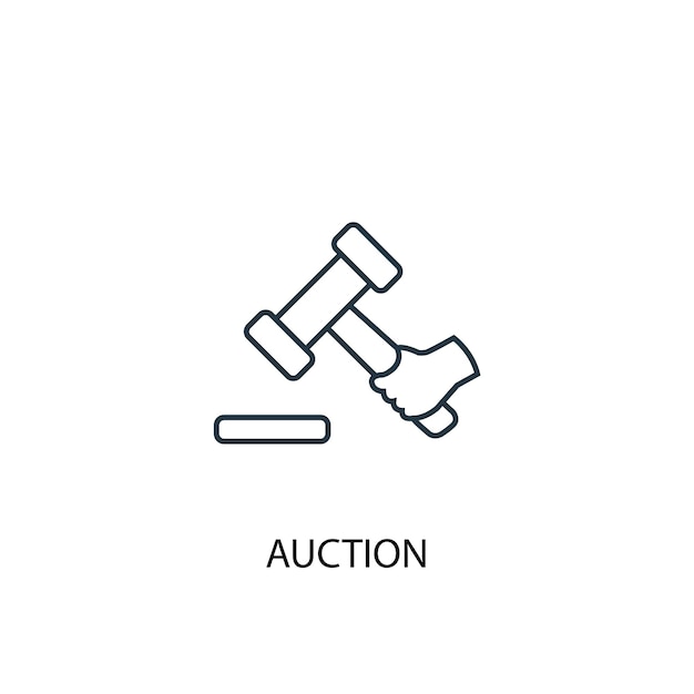 Premium Vector | Auction Concept Line Icon. Simple Element Illustration ...