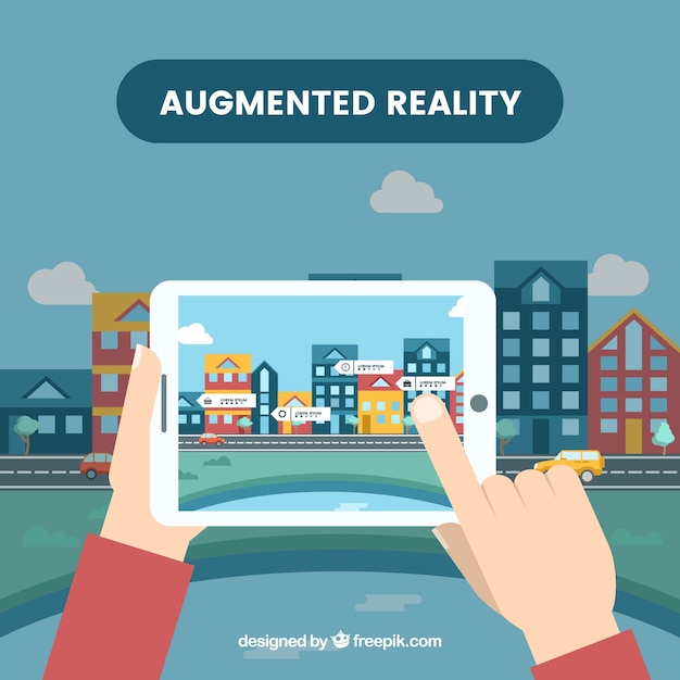 Download Free Vector Augmented Reality Background In Flat Style