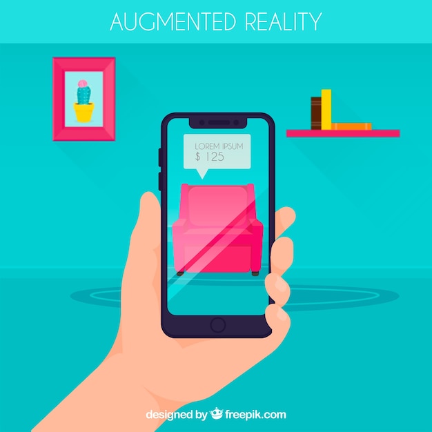 Download Premium Vector Augmented Reality Background With Device