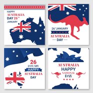 Free Vector Australia Day Greeting Cards Set