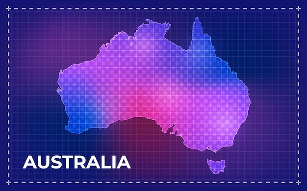 Premium Vector | Australia digital map with glowing dots and technology ...