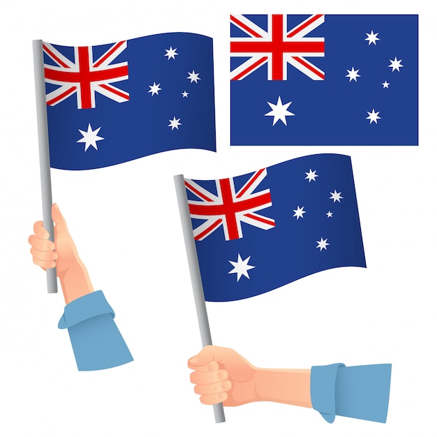 Download Premium Vector | Australia flag in hand set