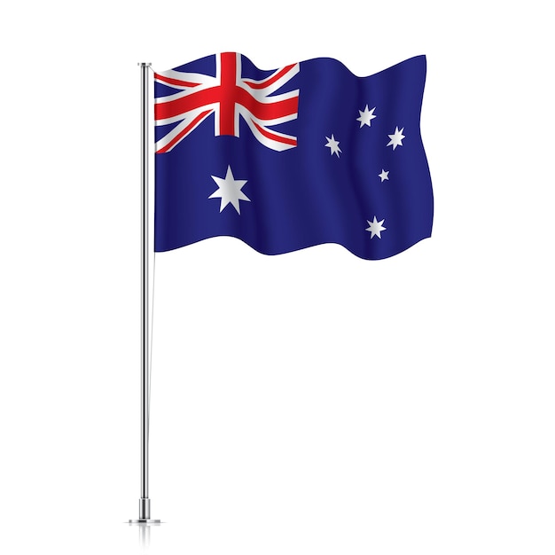 skandale mesterværk At Premium Vector | Australia flag waving on a metallic pole