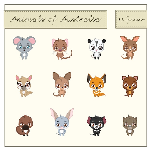 Download Free Vector | Australian animals collection