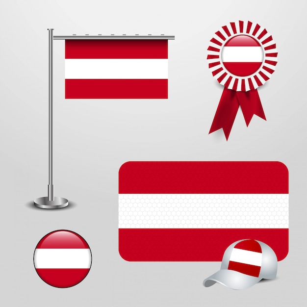 Download Austria flag design vector | Premium Vector