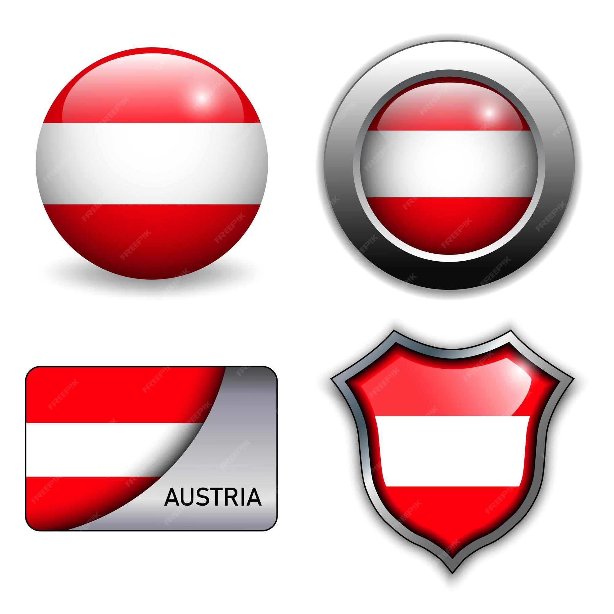 Premium Vector Austria Flag Icons Theme