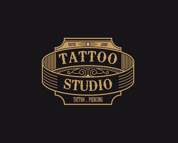 Premium Vector | Authentic tattoo badge