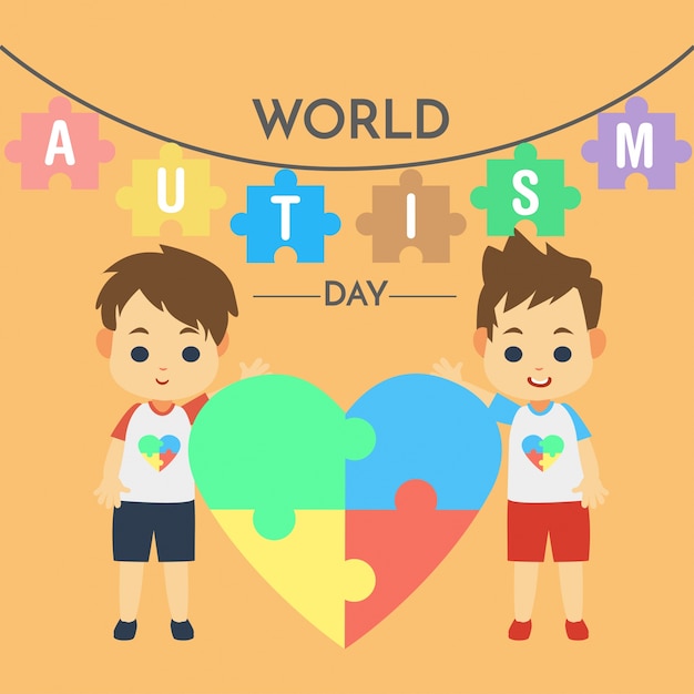 Premium Vector | Autism awareness day illustration