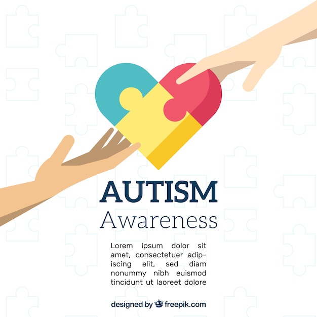 Autism day background in flat style Free Vector